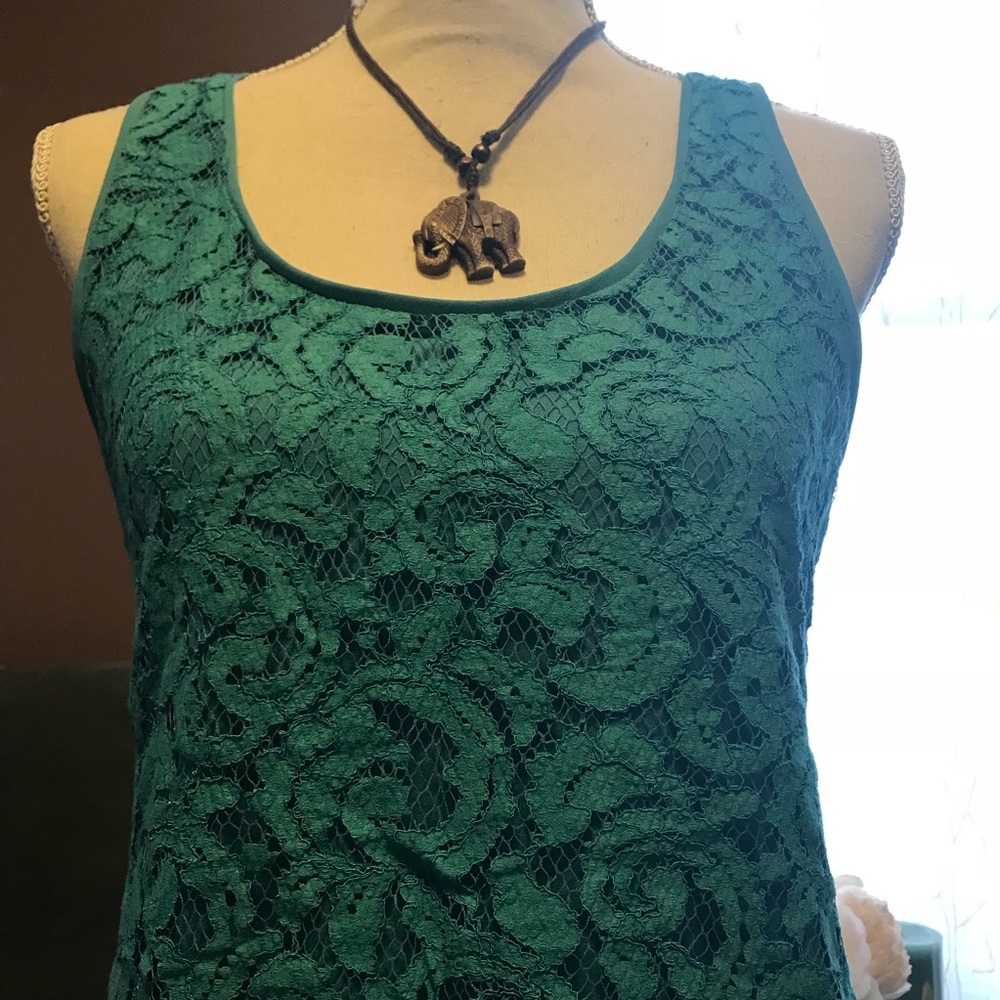 Turquoise Lace Top - Picture 2 of 3